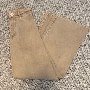 ZARA The Marine Straight Jeans Beige Tan High Rise Size 32 US 0
